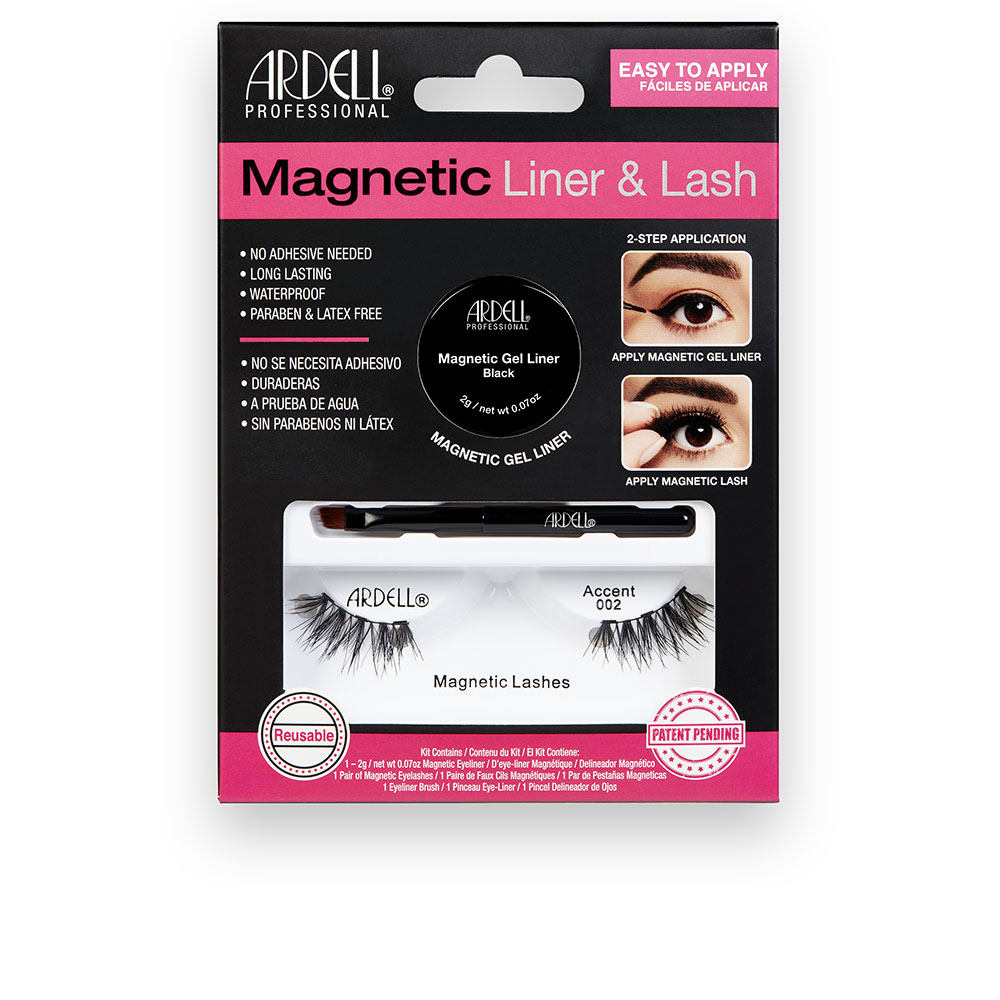 MAGNETIC LINER & LASH ACCENT pestañas #002 + gel liner 3 u - Image 1